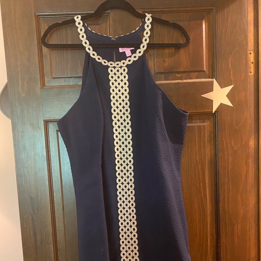 Lilly Pulitzer Navy and Gold Shift